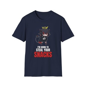I'm Going To Steal Your Snacks T-Shirt | Chibi Devil Girl Anime Tee | Funny Snack Thief afbeelding 5