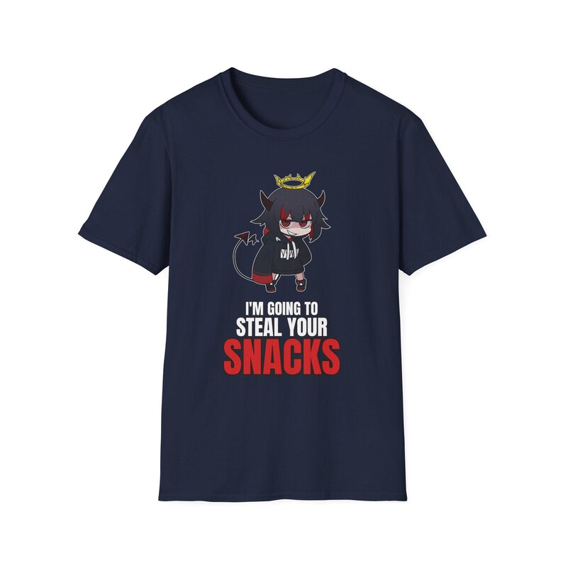 I'm Going To Steal Your Snacks T-Shirt | Chibi Devil Girl Anime Tee | Funny Snack Thief afbeelding 5