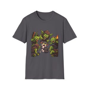 Cat Surrounded By Goblins T-Shirt | Funny Fantasy Gaming Tee | Goblin Raid immagine 6