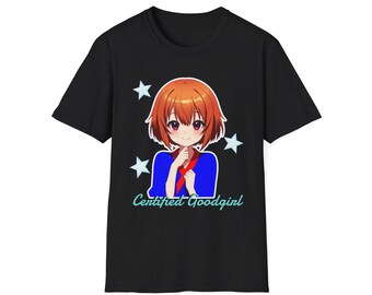 Certified Goodgirl | Anime Schoolgirl Illustration T-Shirt | Cute & Slightly Edgy Character Print