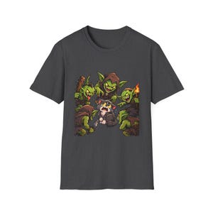 Cat Surrounded By Goblins T-Shirt | Funny Fantasy Gaming Tee | Goblin Raid immagine 5