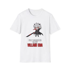 Dark Anime Swordsman T-Shirt | Edgy Demon Boy Character Tee | Villain Era Graphic afbeelding 2