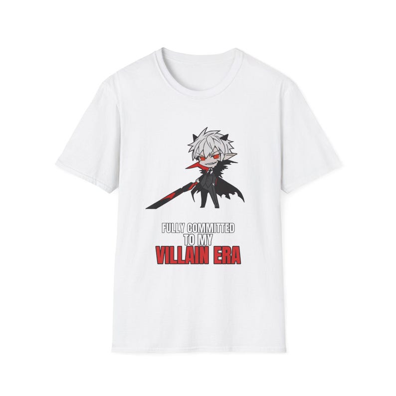 Dark Anime Swordsman T-Shirt | Edgy Demon Boy Character Tee | Villain Era Graphic afbeelding 2