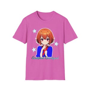 Certified Goodgirl | Anime Schoolgirl Illustration T-Shirt | Cute & Slightly Edgy Character Print image 15