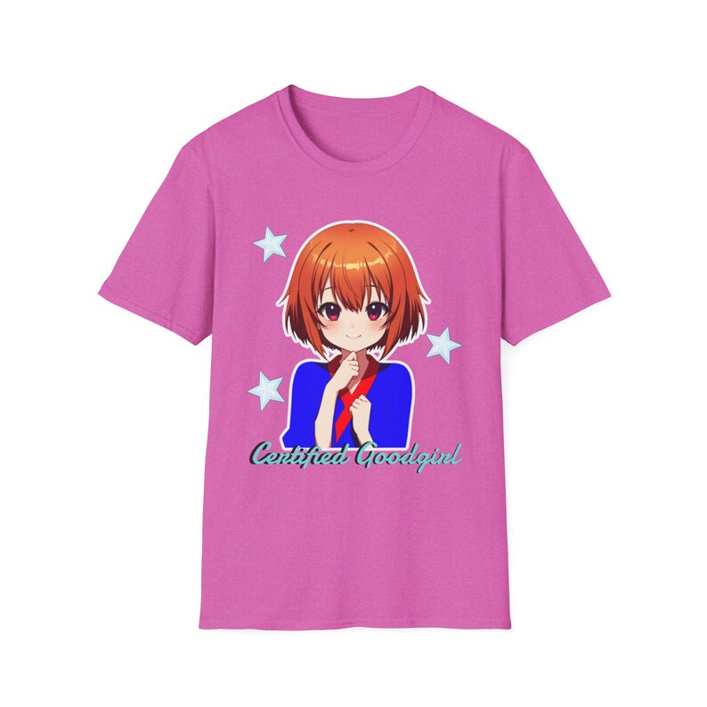 Certified Goodgirl | Anime Schoolgirl Illustration T-Shirt | Cute & Slightly Edgy Character Print image 15