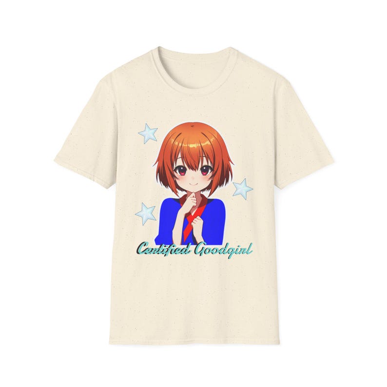 Certified Goodgirl | Anime Schoolgirl Illustration T-Shirt | Cute & Slightly Edgy Character Print image 7