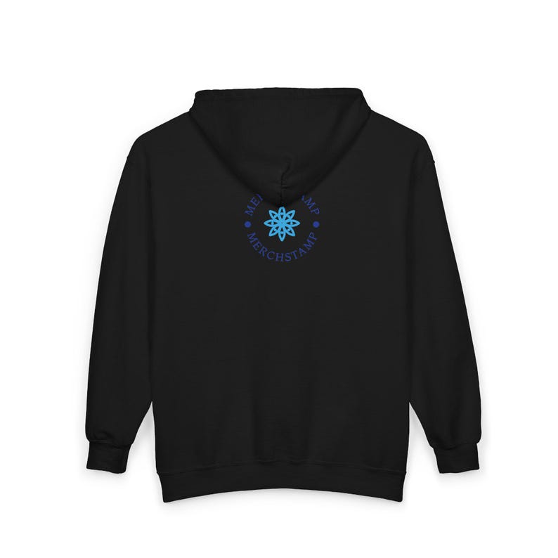 Sudadera con capucha y cremallera completa de MerchStamp Support / Corazón rojo en la parte delantera, logo en la parte trasera imagen 7