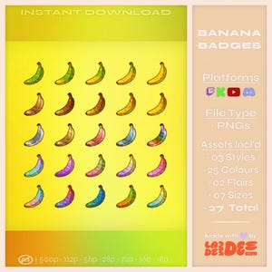 Banana Subscriber Badges: KICK, Twitch, YouTube & More