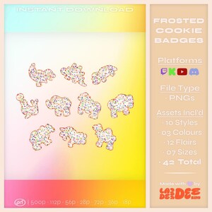 Frosted Animal Cookie Sub Badges: KICK, Twitch, YouTube & More