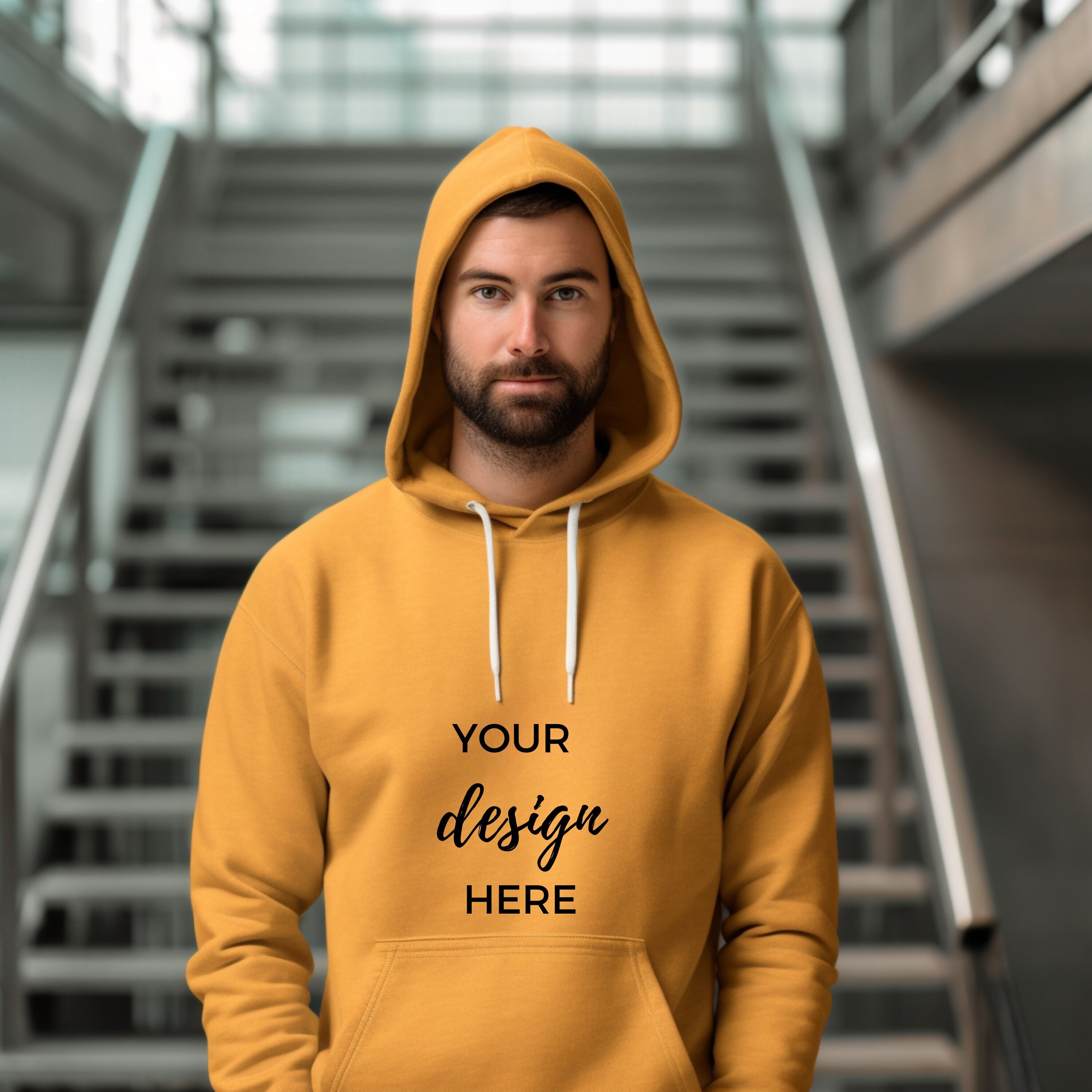Yellow hoodie mockup new arrivals