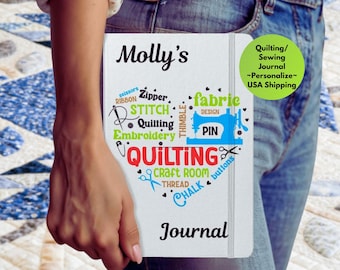 Quilt Journal Personalized, Gift for Quilter or Sewing Enthusiast