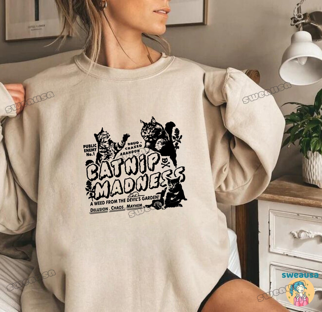 Catnip Madness Cute Cat Shirts, Cool Cat Shirt, Cat Lover Clothing ...