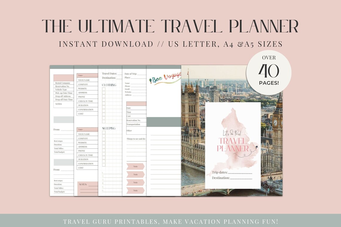 London Travel Planner Printable Printable London Travel Itinerary ...
