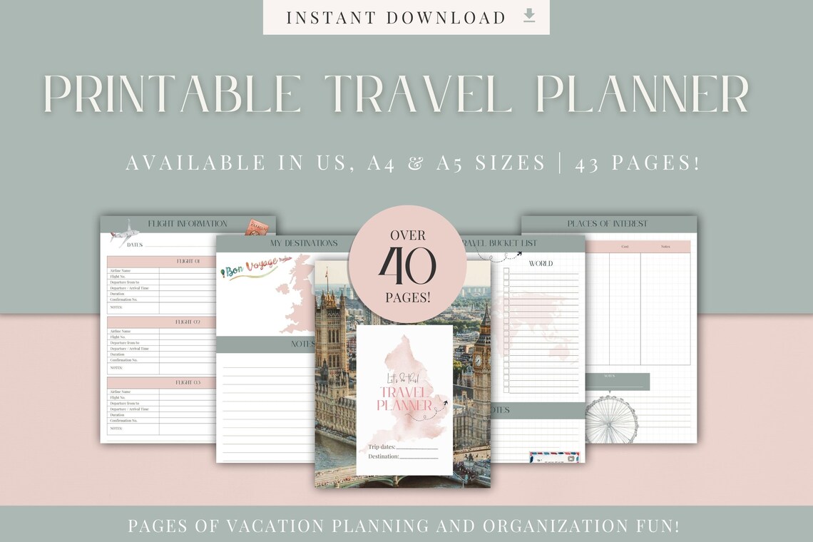 London Travel Planner Printable Printable London Travel Itinerary ...