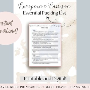 Europe Packing List Printable Printable Packing List for Europe ...