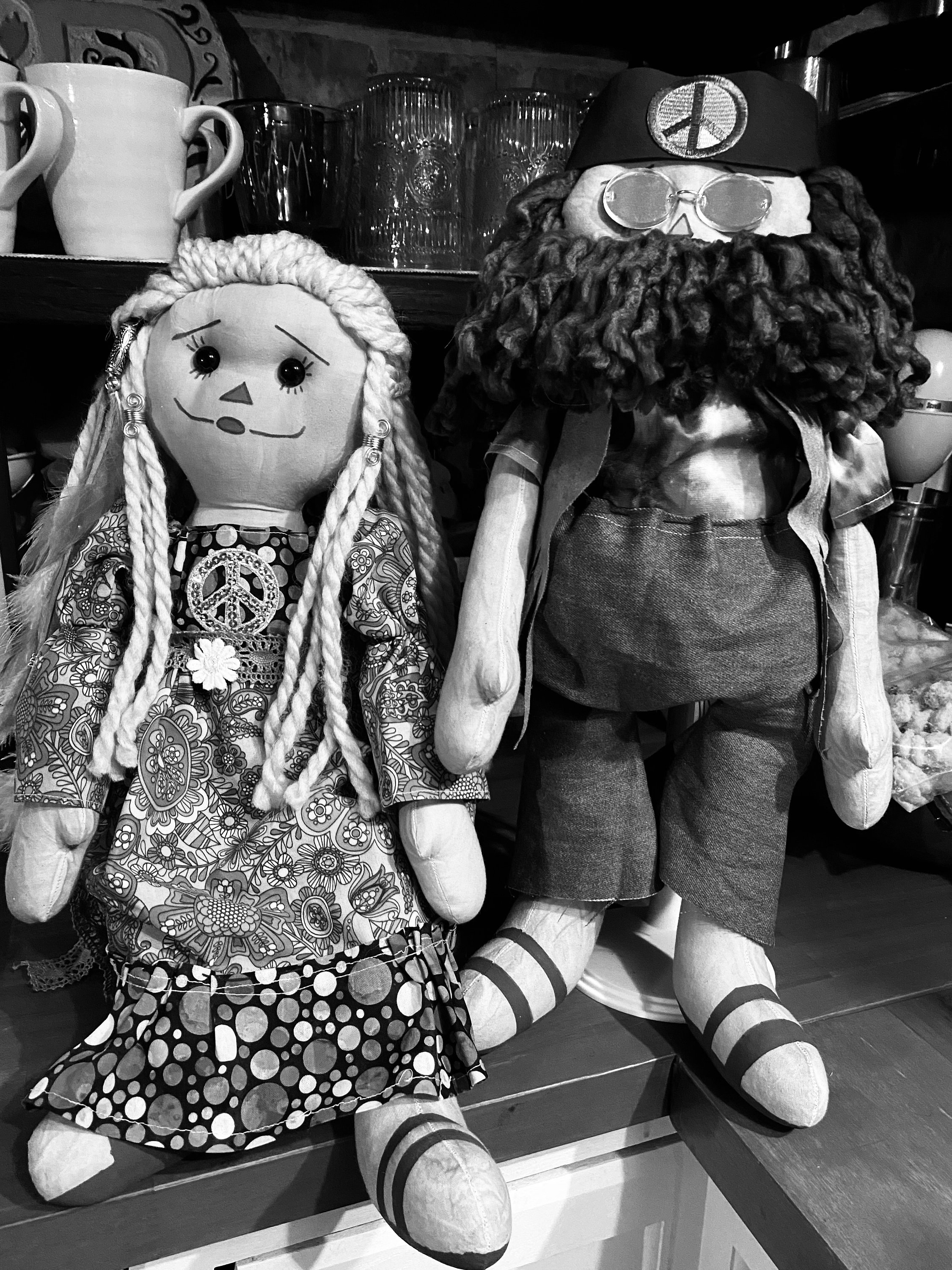 Sunny and Jim “hippies” Primitive Rag Dolls - Etsy