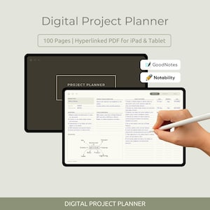 Digital Project Planner, Goodnotes Work Planner, Productivity Planner, Project Timeline Tracker, Business Planner Gantt Chart PDF Notability
