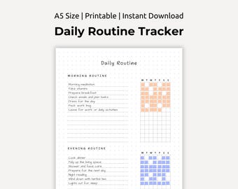 Weekly Habit Tracker Printable: Morning & Evening Routine Checklist (PDF)