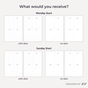 minimalist week on 2 pages A5 bullet planner inserts