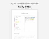 Daily Log Printable: A5 Journal Template, Time Blocking (PDF)