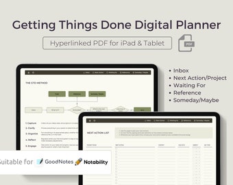 GTD Digital Planner: taakorganizer voor GoodNotes & Notability (pdf)
