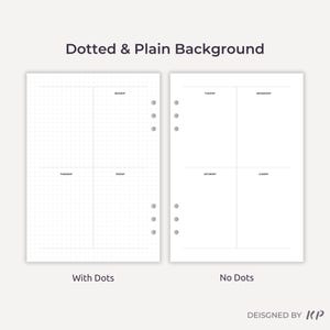 minimalist week on 2 pages A5 bullet planner inserts