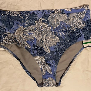 Women&#39;s Vintage Speedo Print High-Waist Bikini Bottoms - Large