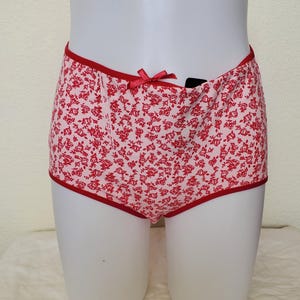 Vintage High-waisted Cotton Flower Print Briefs - 6 Pack - Large