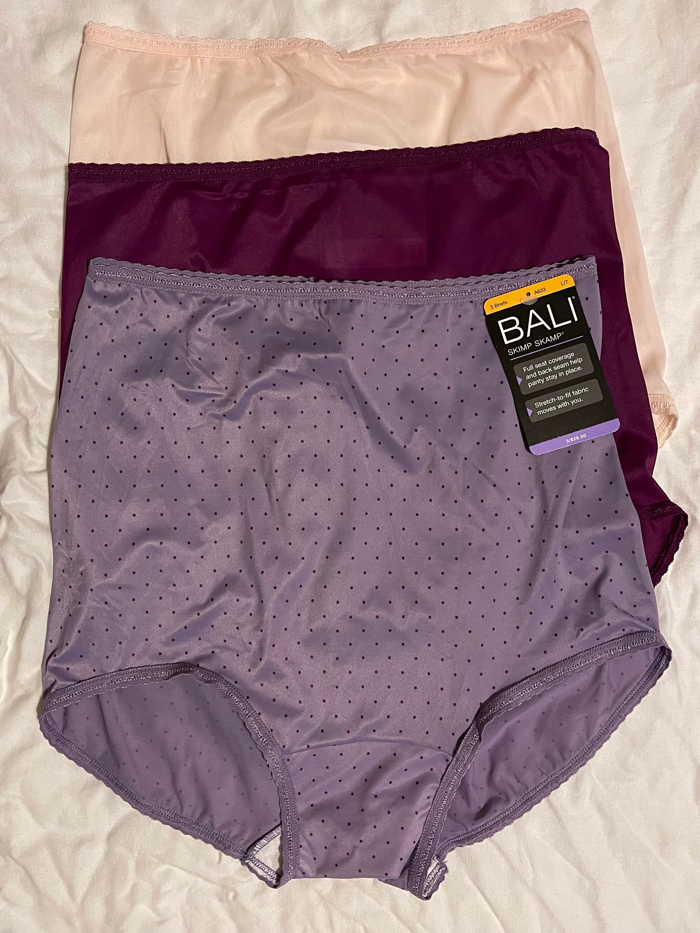 Bali Vintage Women's Skimp Skamp Nylon Brief Panty 3 Pack Large 7