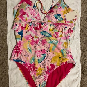 Maillot de bain échancré SO® une pièce à volants SO® pour femmes juniors - Taille XL