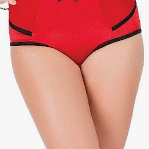 Vintage Charlotte Women&#39;s Full Figured Curvy High Waist Brief Vintage - Medium - Red