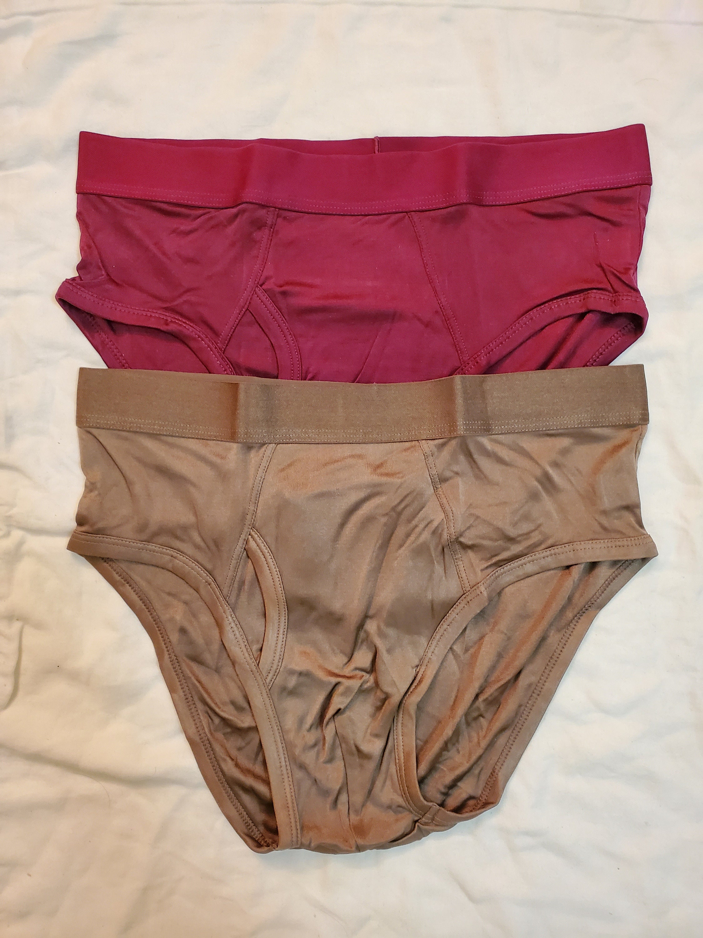 100 Pure Silk Men's Underwear Briefs With Fly 2 Pack Etsy