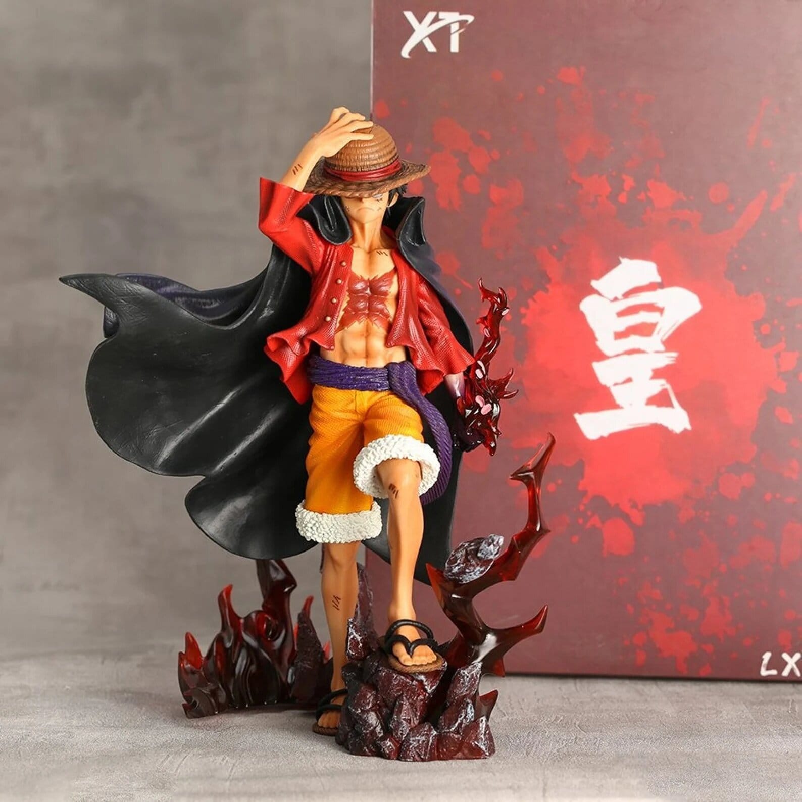 New 25cm Wano Black Coat Luffy Figure One Piece Anime Etsy Australia