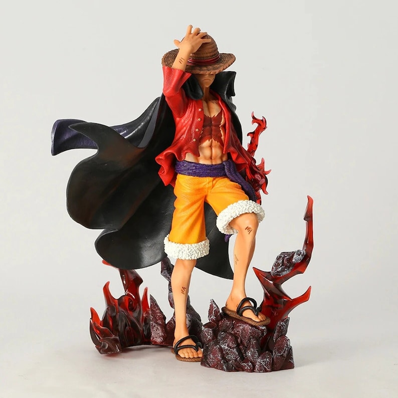 New 25cm Wano Black Coat Luffy Figure One Piece Anime Etsy Australia