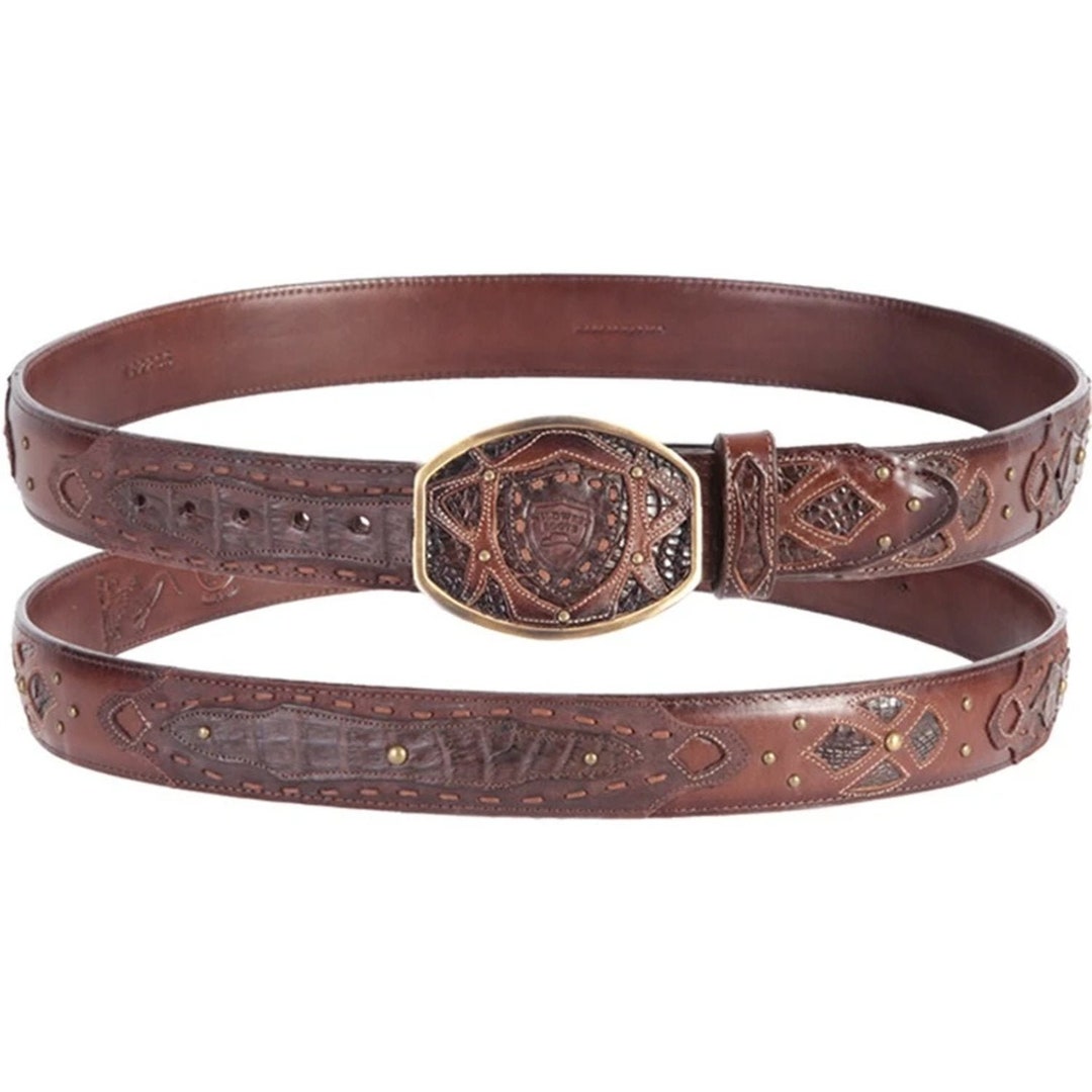 Wild West Caiman Belly Belt With Leather Lining and Removable Buckle ...