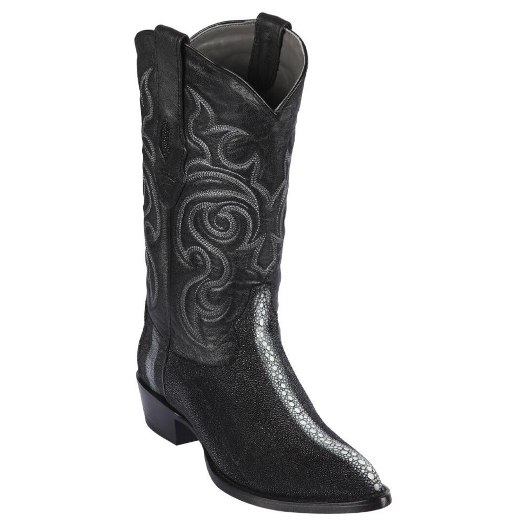 Men's King Exotic Stingray Boots Full Rowstone Dubai Toe Handmade Black main image 1