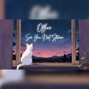 Cozy Twitch Stream Overlay Pack | Starting Soon, BRB, Ending & Offline Screens | Cute Anime Cat Aesthetic for Streamers