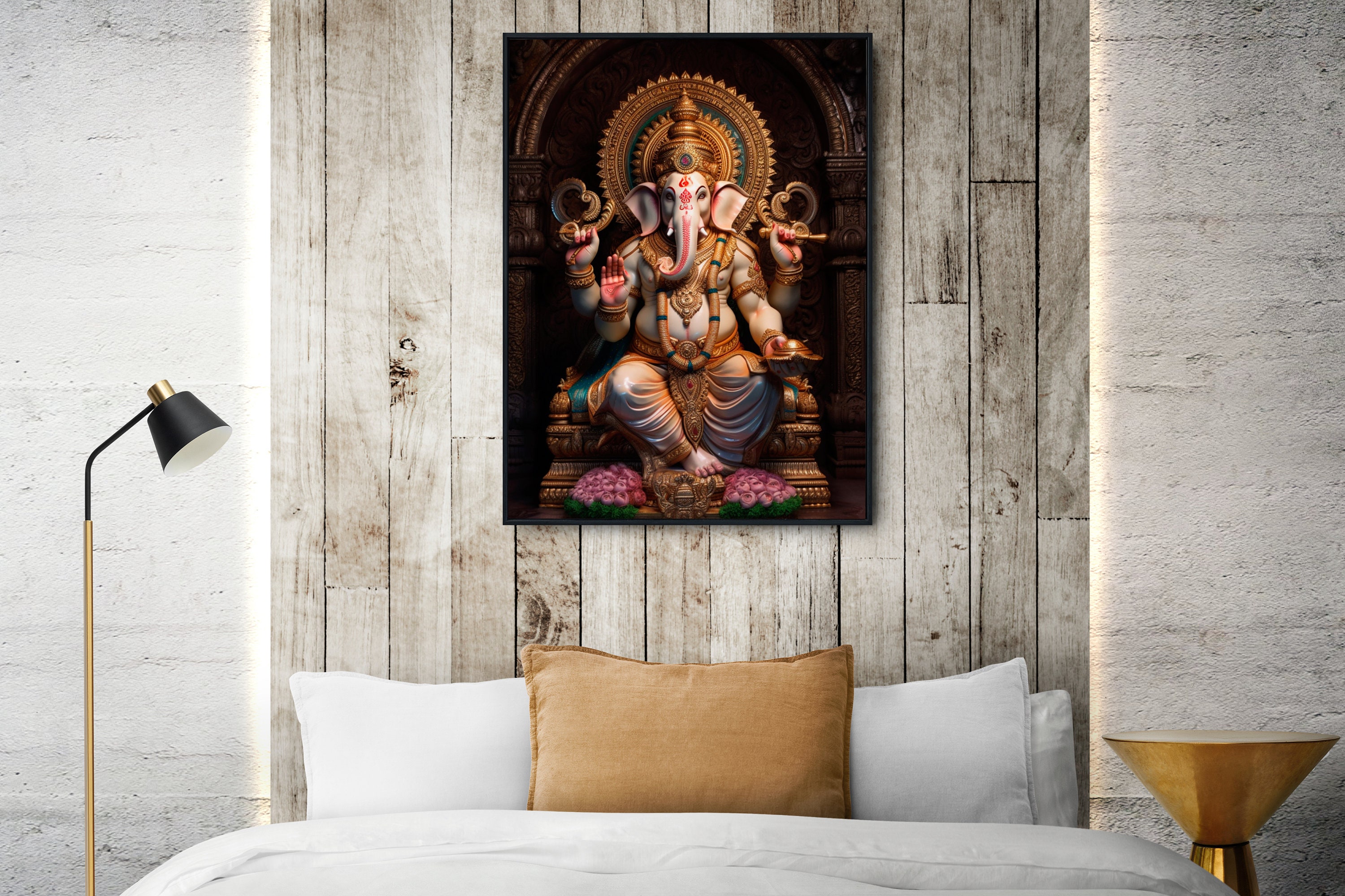 Lord Ganesha Canvas Print, Hindu God Wall Art, Lord Ganesha Wall Decor