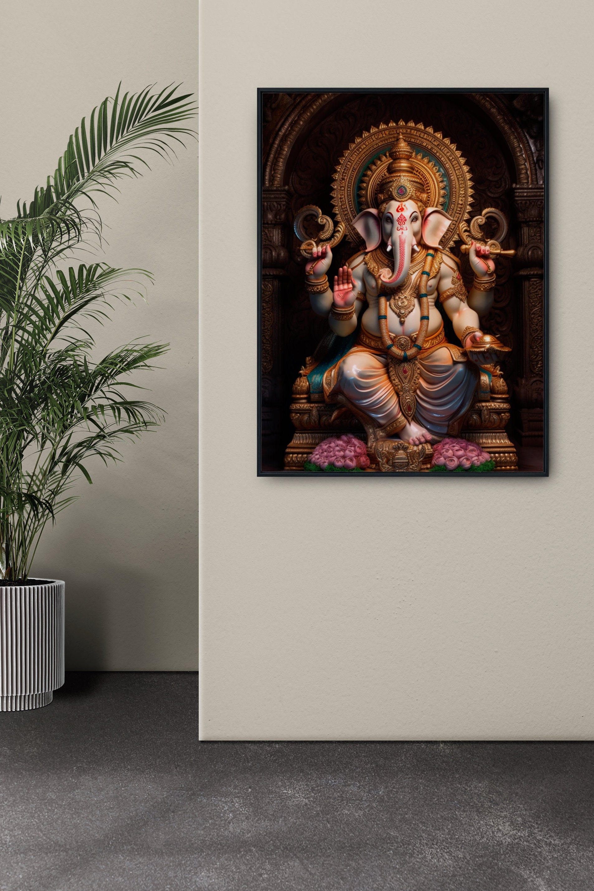 Lord Ganesha Canvas Print, Hindu God Wall Art, Lord Ganesha Wall Decor