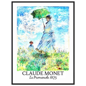 Claude Monet-Frau mit einem Sonnenschirm Madame Monet und ihr Sohn Premium Matte Papier Holzgerahmtes Poster