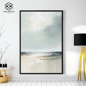 Abstraktes Meer Kunst Küsten Kunst Minimalistischer Strand Welle Wand Kunst Druckbare Download Stürmische See Malerei Zeitgenössischen Minimalistischen Poster Druck