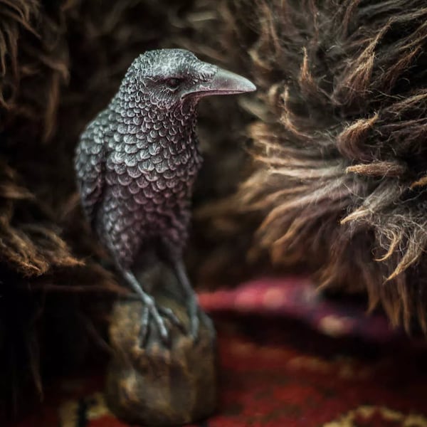 Ravens Rest Gothic Crow Black Bird Figurine Ornament 16cm