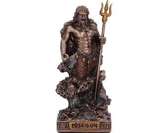 Poseidon God of the Sea Mini Bronze Figurine 8.5cm
