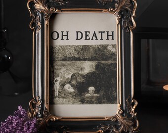 OH DEATH - Odilon Redon Dream Vision - Gothic Wall Art - Halloween Decor - Digital Download