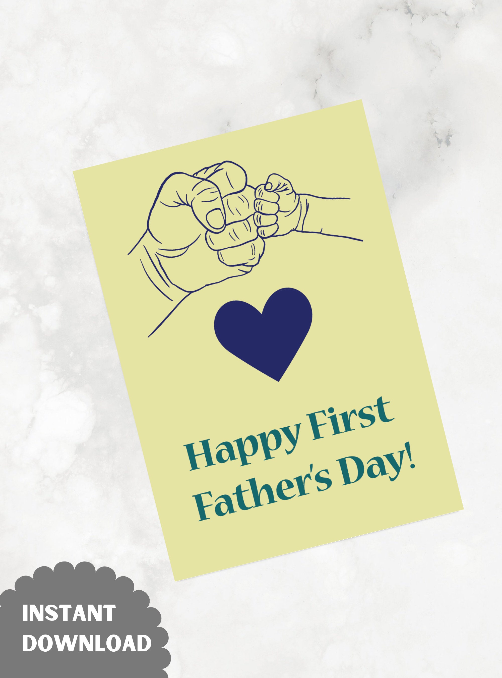 First Father's Day Printable Card - Instant PDF Download - Etsy
