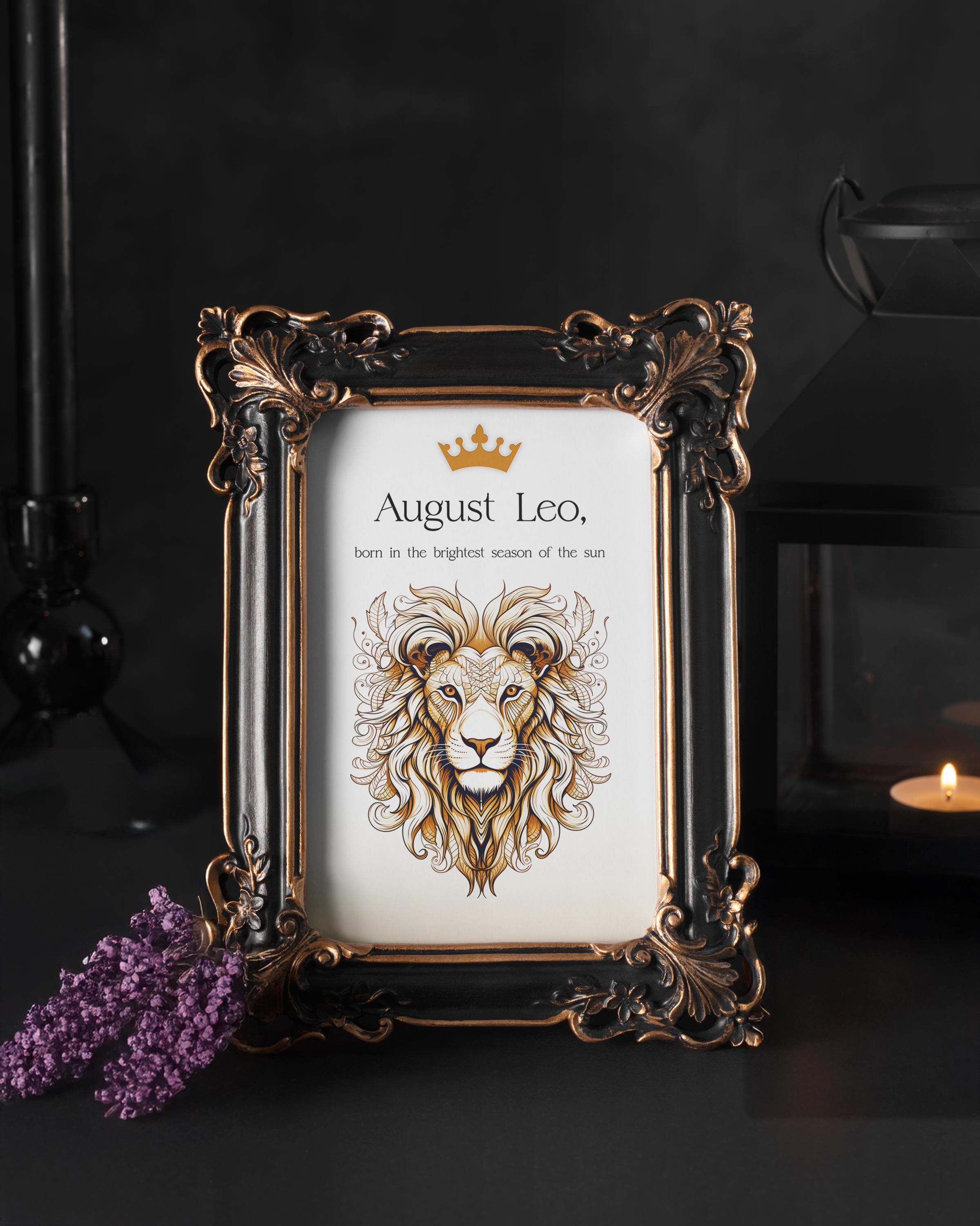 Leo Zodiac Line Art Print: August Birthday Gift (digital