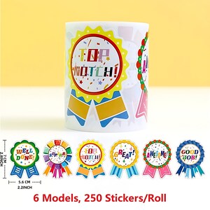 Pegatinas de recompensa grandes de 70 mm para niños, profesores, padres, etiquetas, elogios, hogar, escuela, divertidos, gráfico. ¡Genial! ¡Genial! ¡Buen trabajo! ¡Buen trabajo! ¡Divertido!