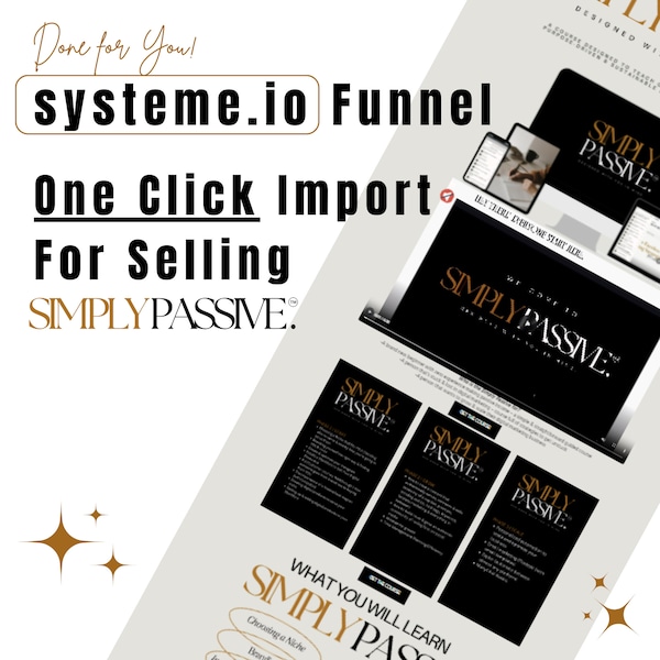 SIMPLY PASSIVE Funnel | Done For You Systeme.io One Click Funnel Import | Systeme Template