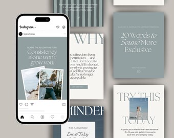 Mix & Match Instagram Carousel Post Templates | Feminine, Made in Canva | Social Media Manager Posts | Digital Marketer Content Creation