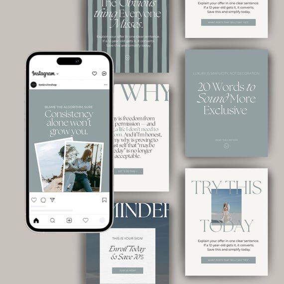 Mix & Match Instagram Carousel Post Templates | Feminine, Made in Canva | Social Media Manager Posts | Digital Marketer Content Creation